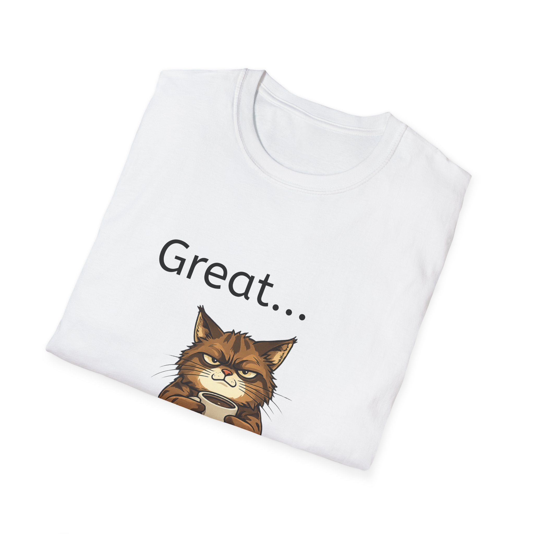 Monday Mood Cat T-Shirt - "Great... It's Monday." Graphic Tee
